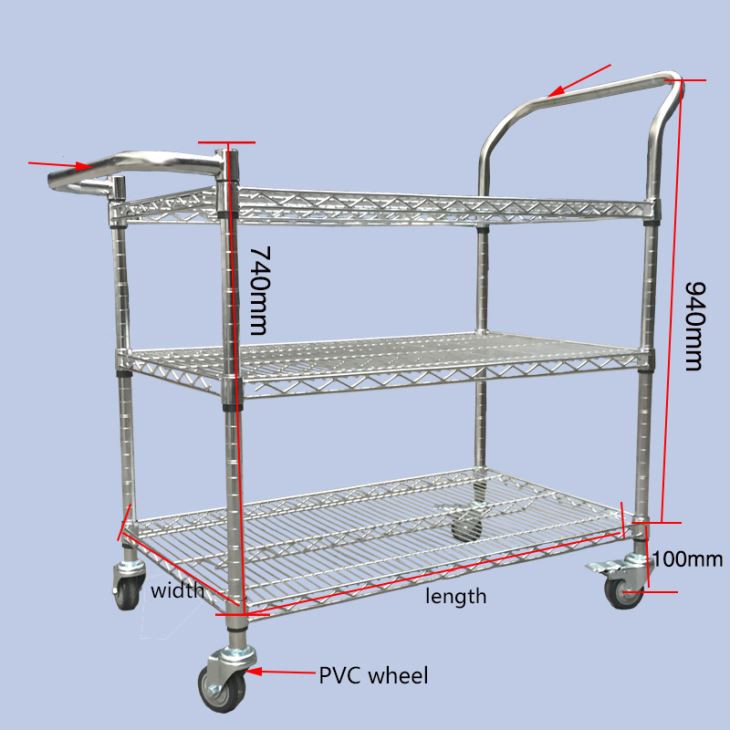 3 Layer Flat Anti-static Trolley